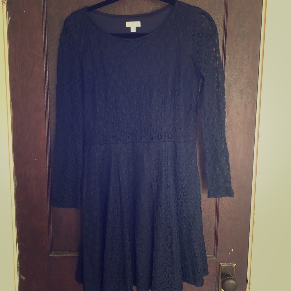 Navy long sleeve lace dress